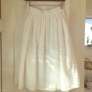 J.crew white hash dot skirt